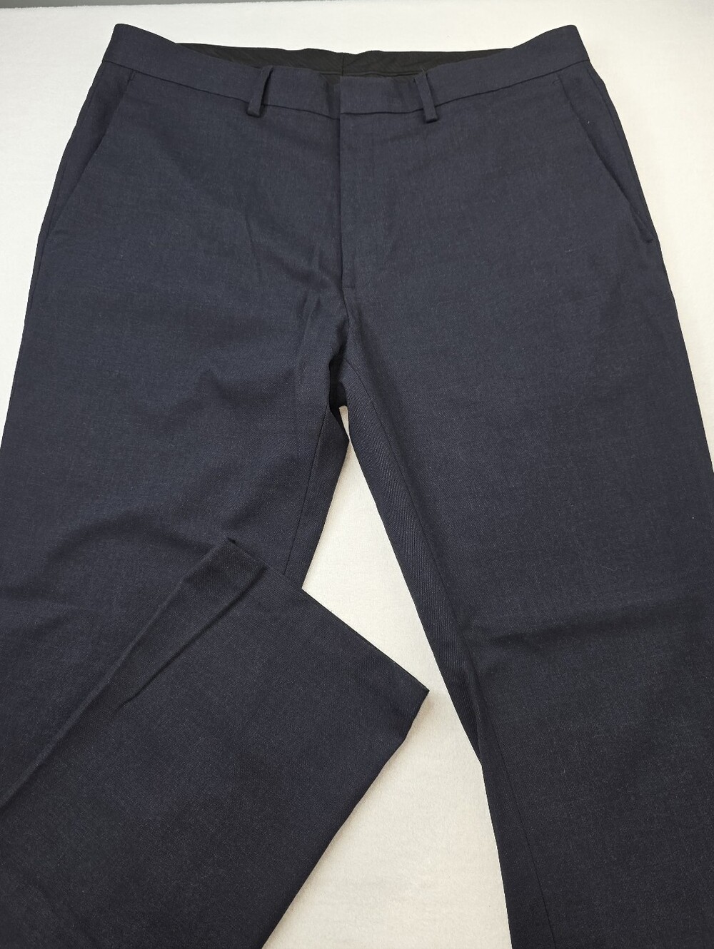 Kenneth Cole Reaction Men's Dark Navy Dress Pants Size 36x34 Flat Front CV-3757